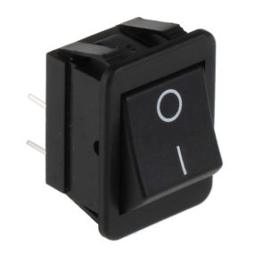  Billenő kapcsoló, szögletes, fekete, világítás nélkül, 2 körös, 2 állású, 4 láb, 21x29