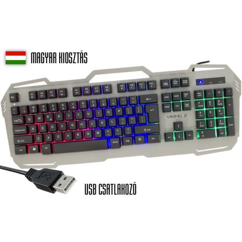 White Shark Viking-2 vezetékes gamer billentyűzet (fekete, HUN)