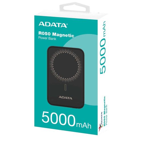 AData R050 Magnetic hordozható akkumulátor (5000mAh, fekete)