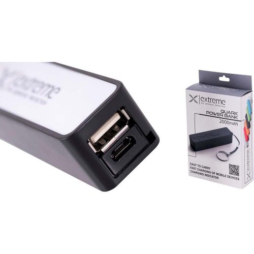 Extreme Quark hordozható akkumulátor (2000mAh, fekete)