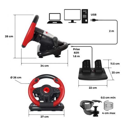 Spirit of Gamer Race Wheel Pro 1 kormánykerék váltókarral (PC)