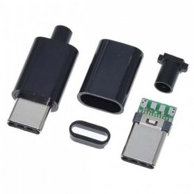 USB 2.0 C dugó, lengő, forrasztható, 4p.
