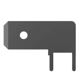 Kábelsaru, 6.3mm apa, THT 90°, ónozott