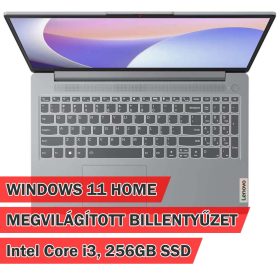   Lenovo Ideapad Ultra Slim 15.6" szürke laptop (i3, 8GB, 256GB, Win 11, Full HD)