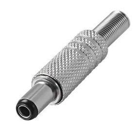 DC dugó, 5.5x2.1mm/9mm, egyenes, 1pin, fém ház