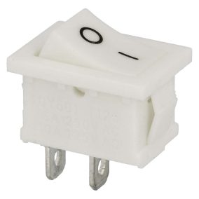   Billenő kapcsoló, szögletes, fehér, világítás nélkül, 1 körös, 2 állású, 12x19mm