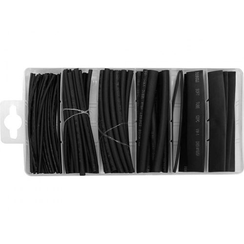 Zsugorcső készlet műanyag tárolódobozban, 100db-os, 6 féle méret