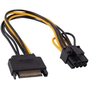   Táp átalakító, SATA aljzat -> PCI-E 8p. dugó (6+2p.) kb. 10cm