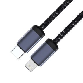   USB 2.0 C-Lightning összekötő kábel, minőségi, fonott, 27W PD 3.0m