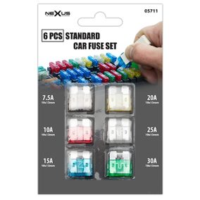 Nexus autó biztosíték készlet (6db, késes, normál)