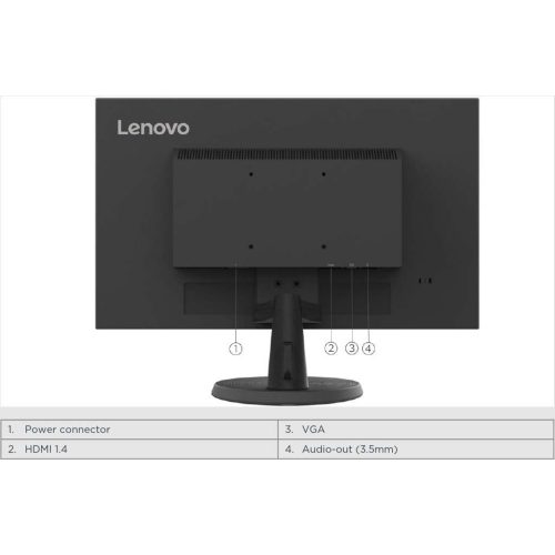 Lenovo D24-40 23.8" Full HD VA LED monitor (HDMI+VGA+jack audio out)