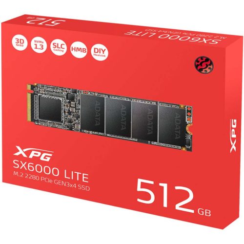 AData XPG SX6000 Lite 512GB PCI-E 2280 M.2 SSD meghajtó