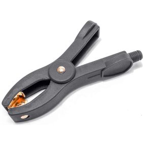   Krokodilcsipesz akkutöltőhöz, minőségi, 107mm, 50A, réz érintkező, fekete, fogás: 25mm