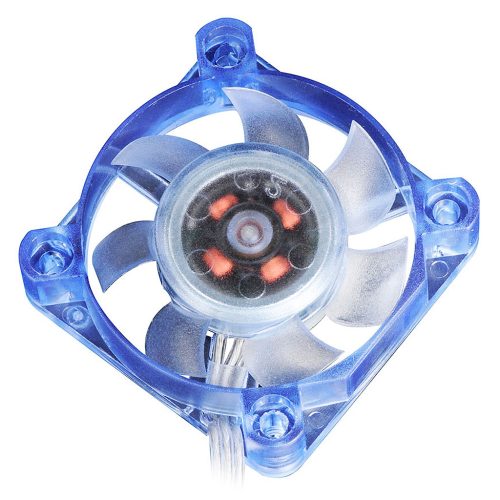 Akasa 4cm ventilátor kék LED világítással, 12V, 5000rpm, 40x40x10mm
