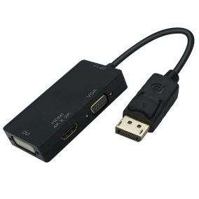   Displayport -> HDMI+VGA+DVI átalakító (Displayport dugó - HDMI+VGA+DVI aljzat)