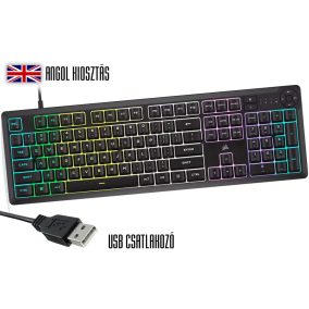 Corsair K55 CORE RGB USB gamer billentyűzet (fekete, ENG)