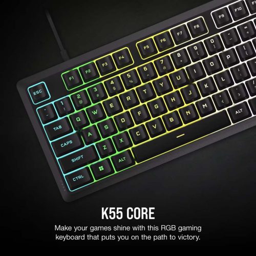 Corsair K55 CORE RGB USB gamer billentyűzet (fekete, ENG)