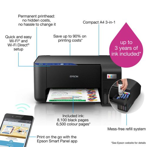 Epson EcoTank L3251 MFP WiFi színes tintasugaras többfunkciós nyomtató