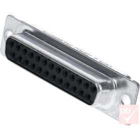   D-SUB csatlakozó, anya, 25 pin, 2 soros, forrasztható, ház nélkül