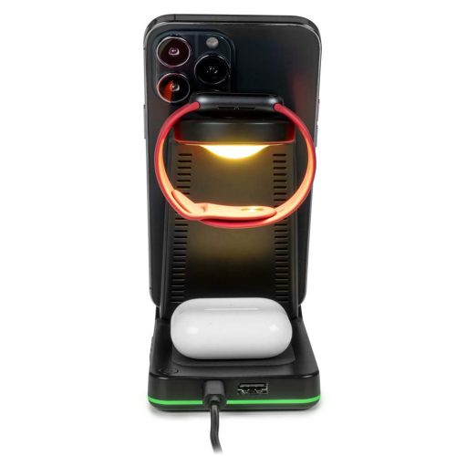 Thomson vezeték nélküli telefon + okosóra + fülhallgató töltő ébresztőórával (Apple)