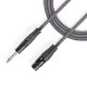 Jack-XLR kábel, minőségi, réz, szilikon, 1.5m (1x 6.3mm mono jack apa - 1x 3p. XLR anya)