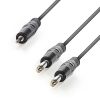 Jack összekötő kábel, 3.5mm sztereó dugó-> 2x 6.3mm mono dugó, szilikon, réz, 5.0m