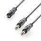   Jack összekötő kábel, 3.5mm sztereó dugó-> 2x 6.3mm mono dugó, szilikon, réz, 5.0m
