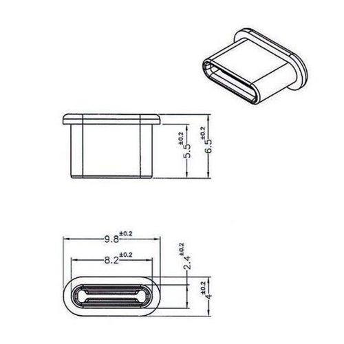 Okostelefon USB-C töltőaljzat porvédő dugó, fehér