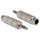 Audio átalakító, Jack 3.5mm sztereó dugó - Jack 6.3mm sztereó aljzat (fém)