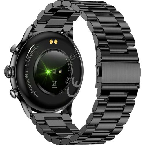 MyPhone Watch Elegant 2 Black Pearl okosóra fém szíjjal