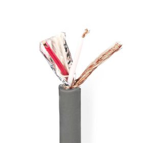 DMX audio kábel, árnyékolt, 2 eres, kerek, réz, 110 Ohm