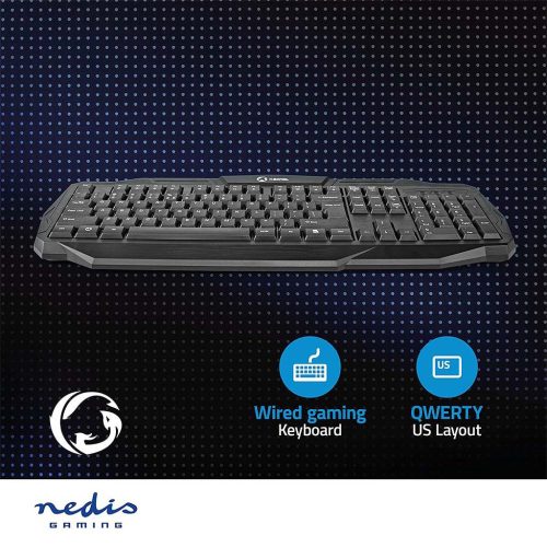 Nedis Gaming Keyboard with LED illumination gamer billentyűzet (fekete, US)