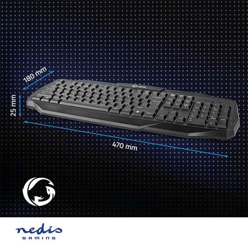 Nedis Gaming Keyboard with LED illumination gamer billentyűzet (fekete, US)