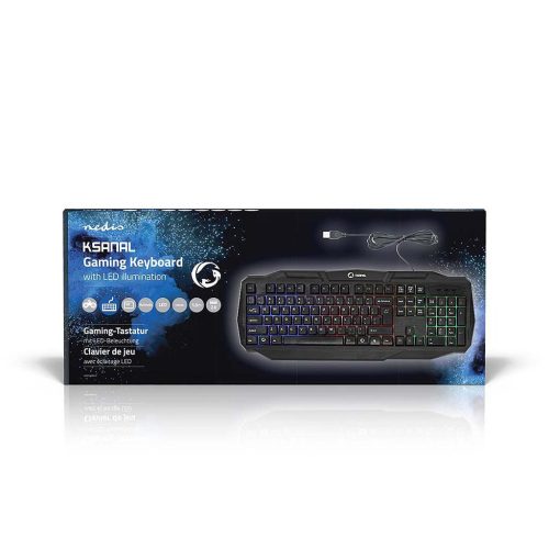 Nedis Gaming Keyboard with LED illumination gamer billentyűzet (fekete, US)