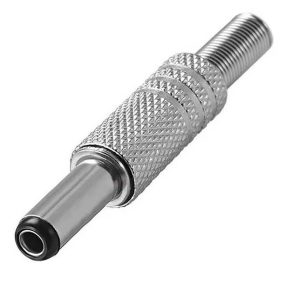 DC dugó, 5.5x2.1mm/13mm, egyenes, 1 pin, fém ház