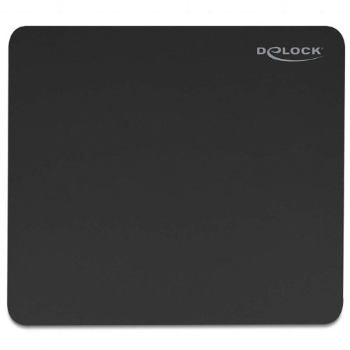 Delock gumírozott egérpad üvegbevonattal, fekete, 450x400mm