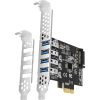 Axagon 4x USB 3.0 USB-A aljzatos PCI-Express I/O kártya