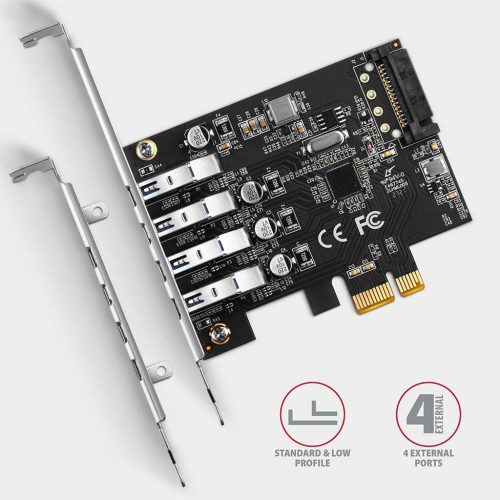 Axagon 4x USB 3.0 USB-A aljzatos PCI-Express I/O kártya