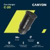Canyon PD 20W autós USB gyorstöltő 1db aljzattal (USB-C)