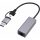 Gembird 2.5G gigabit USB LAN adapter Type-C dugóval + Type-A átalakítóval