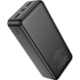   Hoco 30000mAh Intelligence Balance Power Bank, hordozható akkumulátor (PD 20W, 25.5W, fekete)