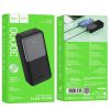 Hoco 30000mAh Intelligence Balance Power Bank, hordozható akkumulátor (PD 20W, 25.5W, fekete)