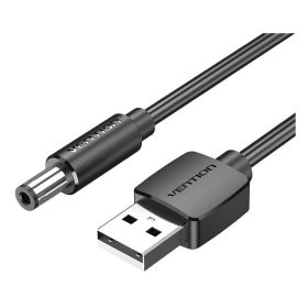 USB DC töltőkábel (USB-A dugó / 5.5x2.5mm DC dugó) 1.0m