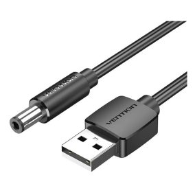 USB DC töltőkábel (USB-A dugó / 5.5x2.5mm DC dugó) 1.0m