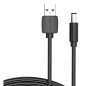 USB DC töltőkábel (USB-A dugó / 5.5x2.5mm DC dugó) 1.0m