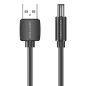 USB DC töltőkábel (USB-A dugó / 5.5x2.5mm DC dugó) 1.0m