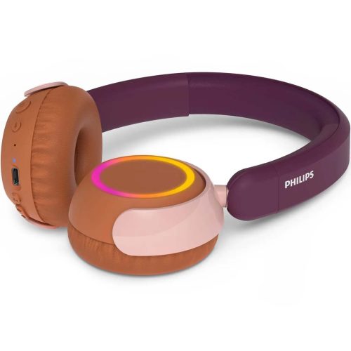 Philips Bluetooth Kids Headphones Magenta hangerőkorláttal rendelkező fejhallgató gyermekek számára