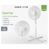 Nordic Home 40cm álló ventilátor, oszcilláló, 3 sebesség fokozat, dönthető, fehér