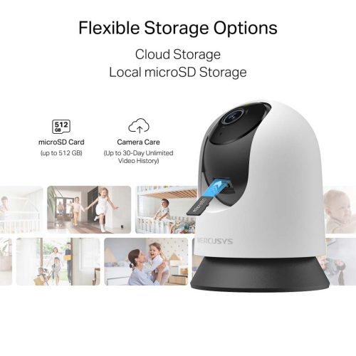 Mercusys beltéri éjjellátó WiFi kamera, 1080p Full HD, mikrofon, hangszóró
