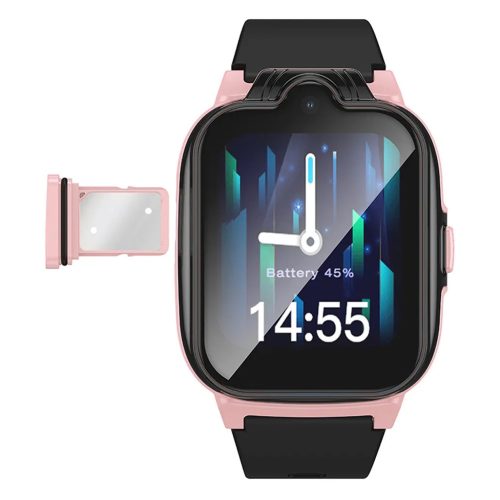 Hoco 4G SIM GPS CAM okosóra hívás funkcióval gyermekek számára (pink)